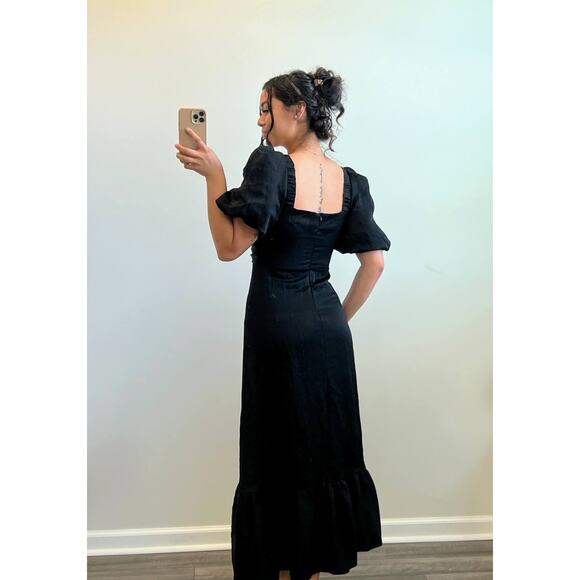 Sandro Paris Falbala Rhinestone Embellished Cutout Midi Dress 10 Party Cocktail - Picture 2 of 5